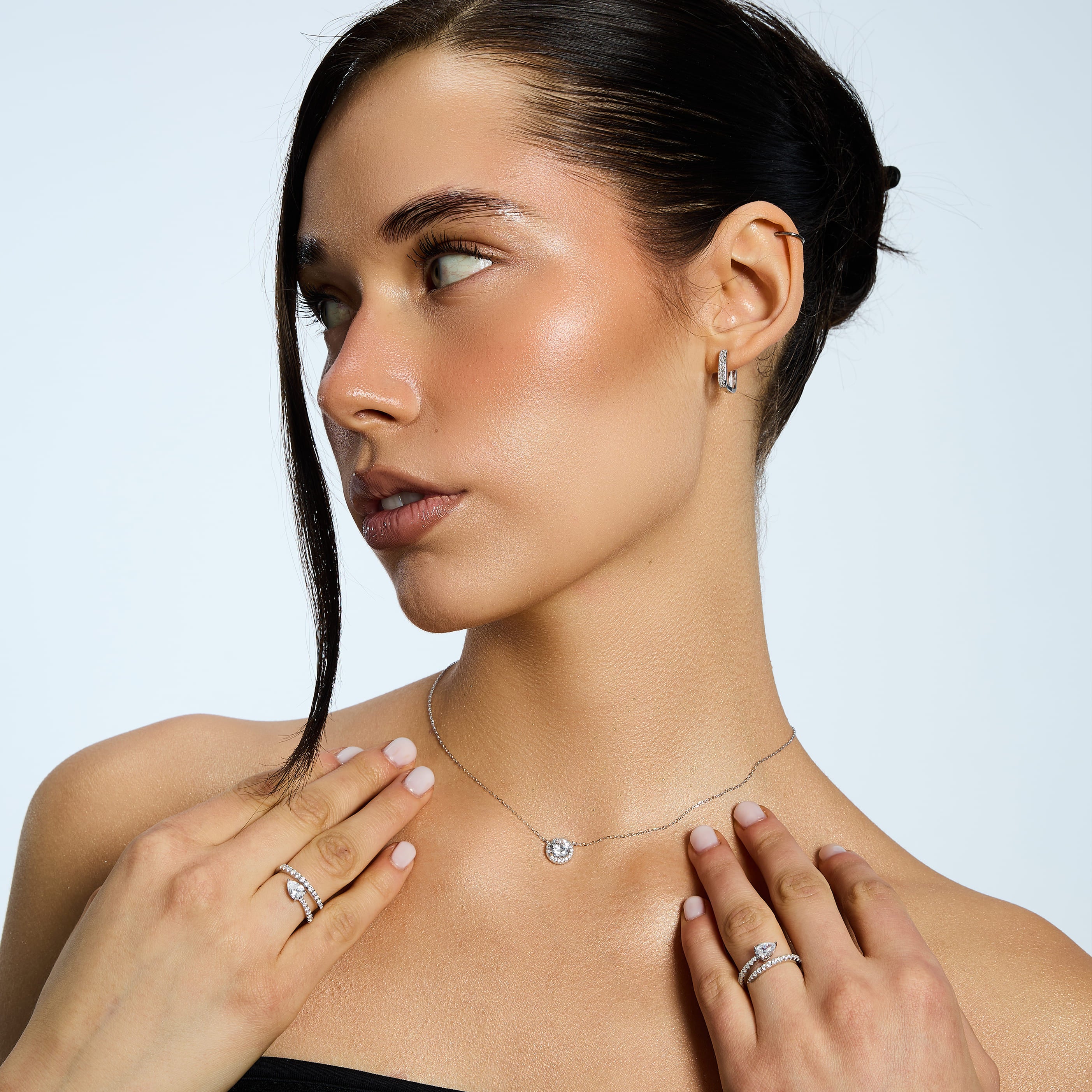 Kolczyki Diamond Rectangle S925