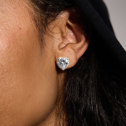 Kolczyki Heart Gem White Złoto S925