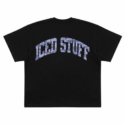 Koszulka ICED STUFF Camo Czarna Boxy Fit