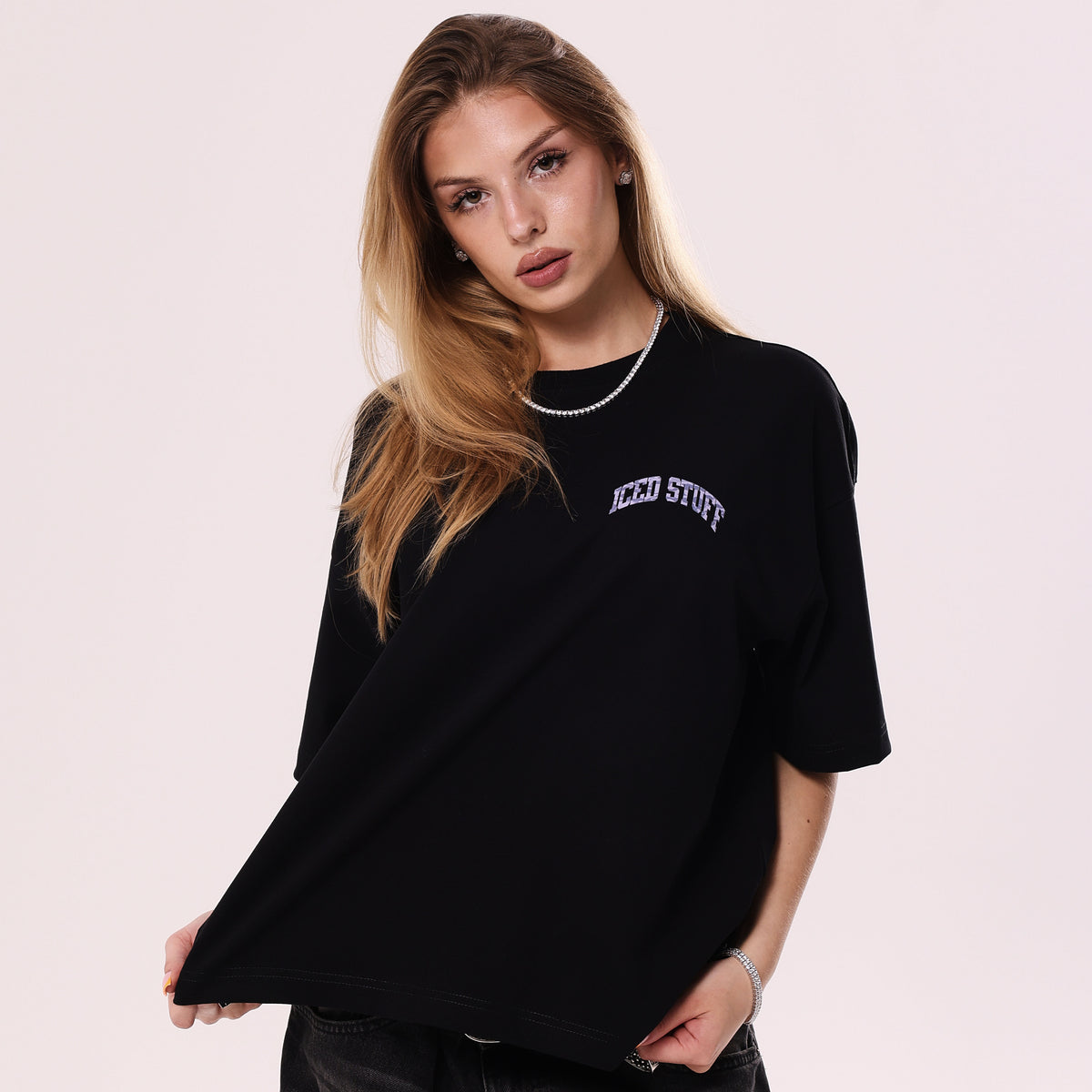 Koszulka ICED STUFF Camo Czarna Boxy Fit