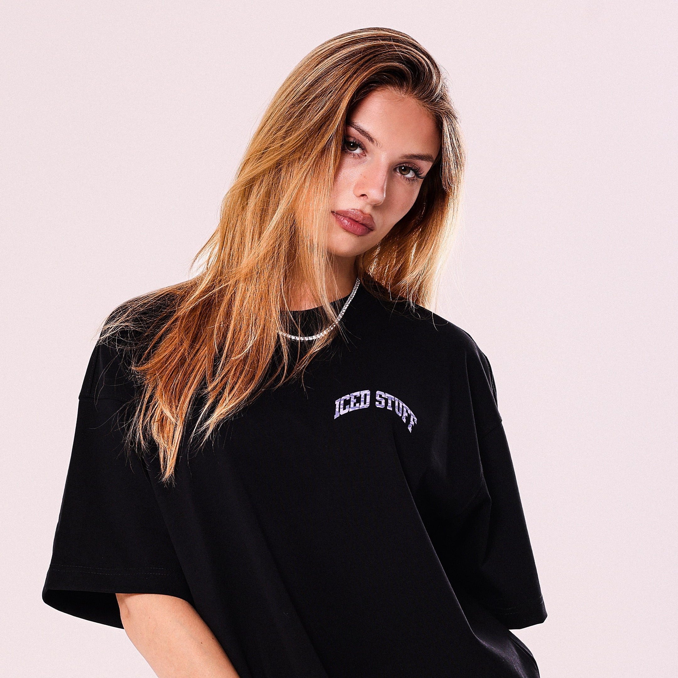 Koszulka ICED STUFF Camo Czarna Boxy Fit