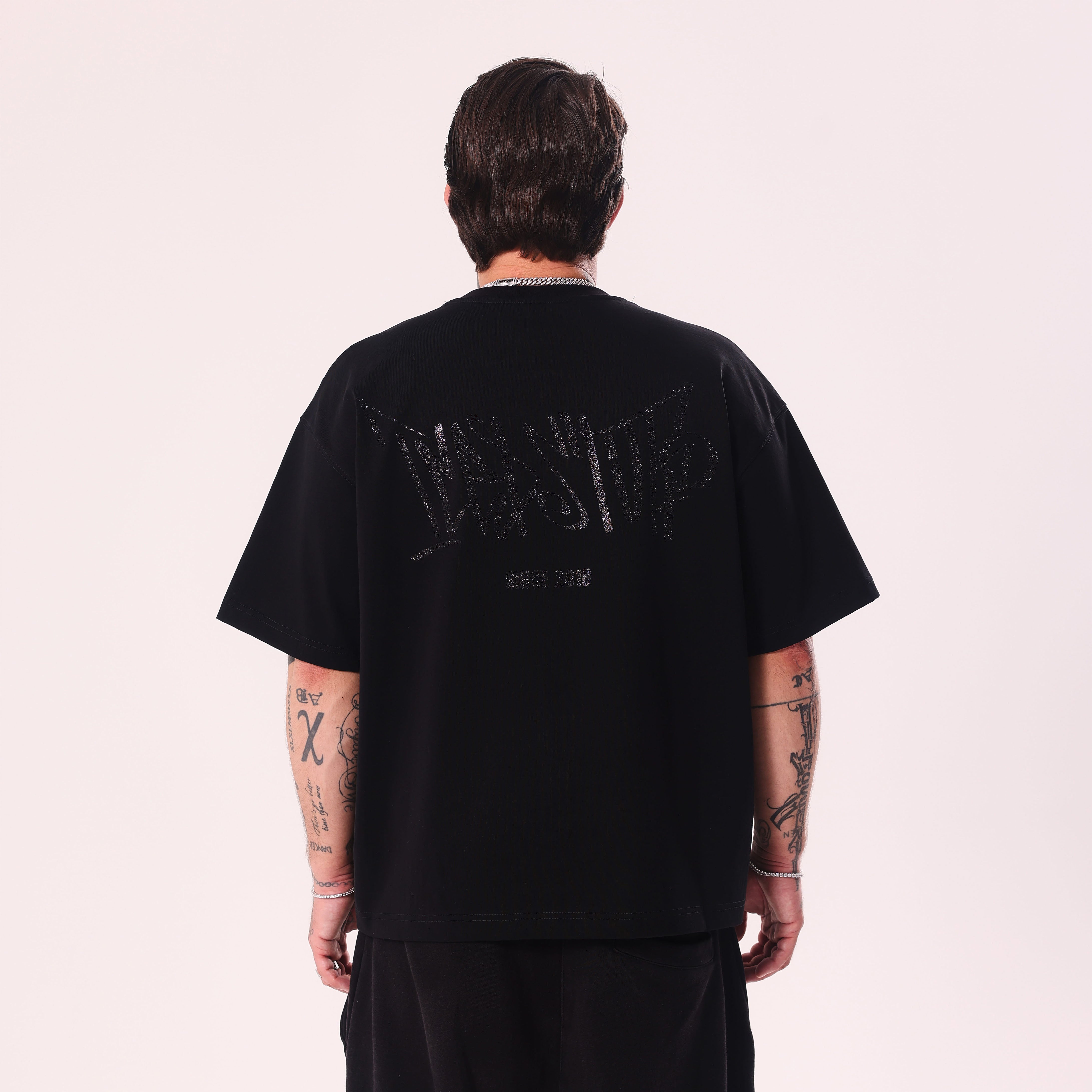 Koszulka Crystal Graffiti Czarna Boxy Fit
