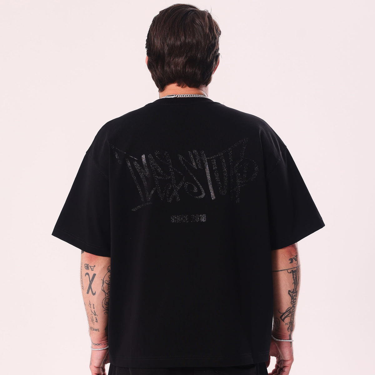 Koszulka Crystal Graffiti Czarna Boxy Fit