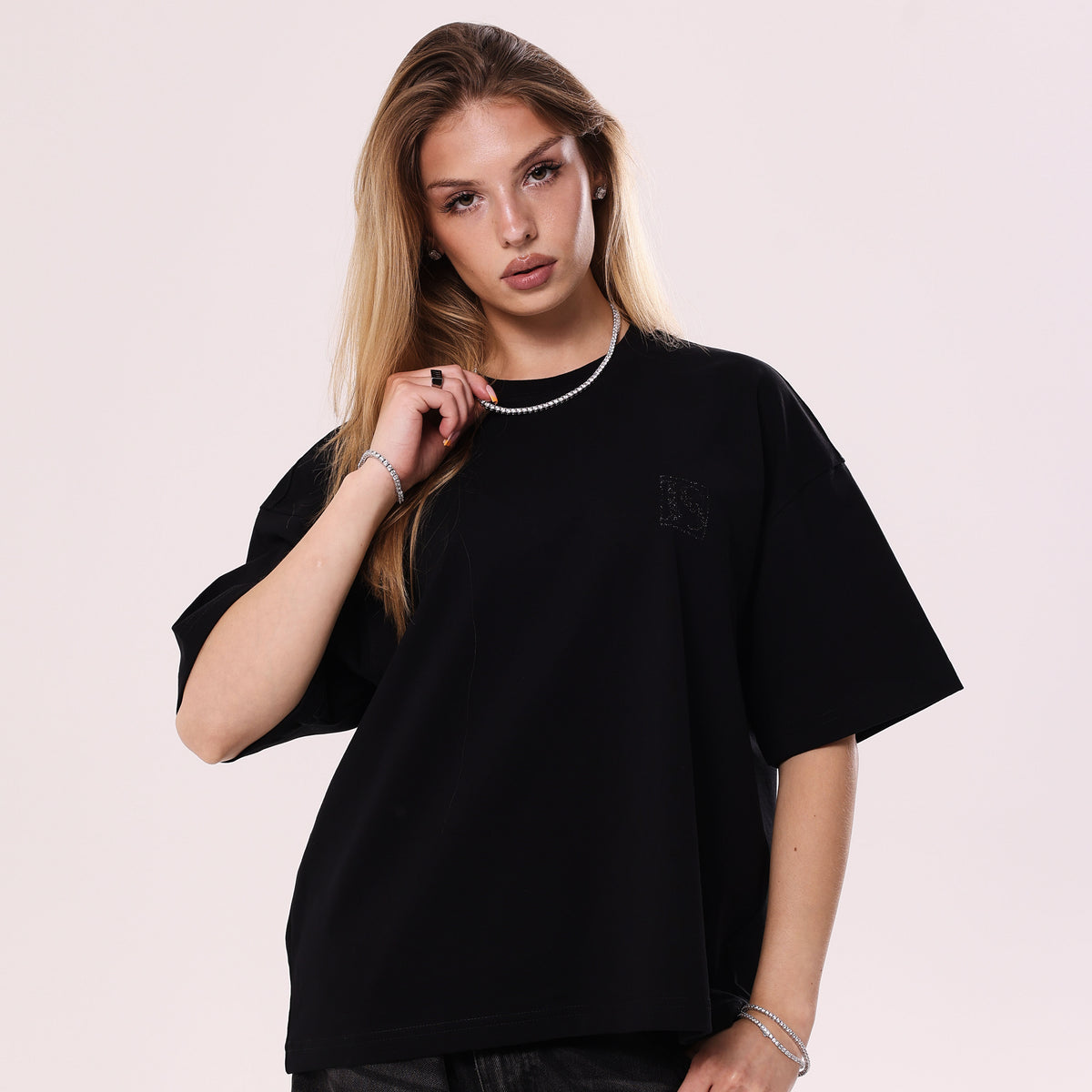 Koszulka Crystal Graffiti Czarna Boxy Fit