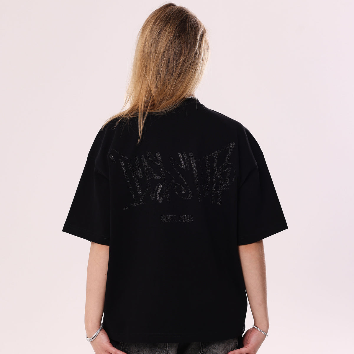 Koszulka Crystal Graffiti Czarna Boxy Fit