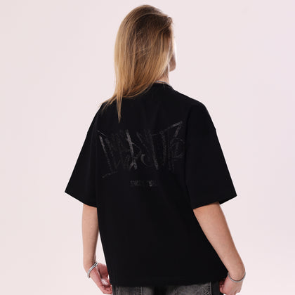 Koszulka Crystal Graffiti Czarna Boxy Fit