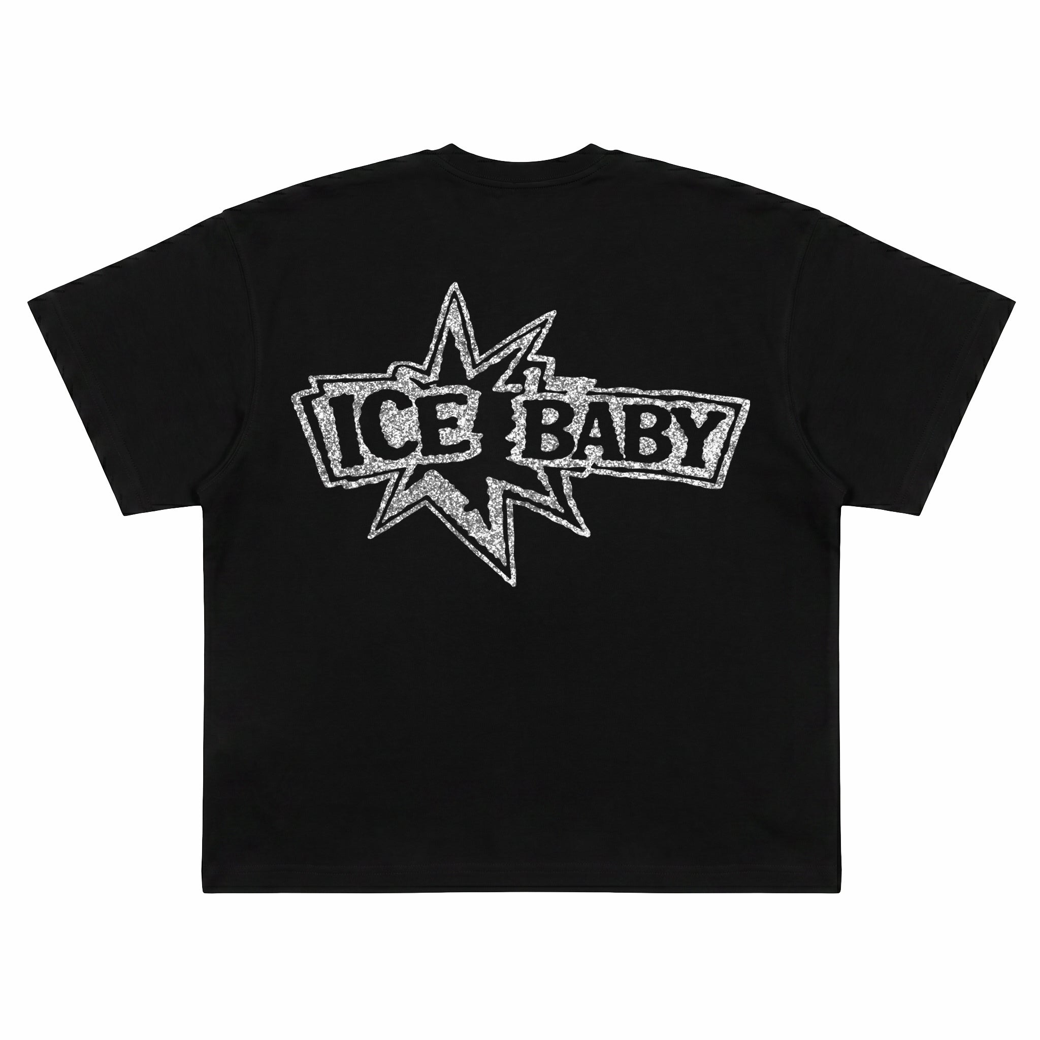 Koszulka ICE BABY Glitter Czarna Boxy Fit