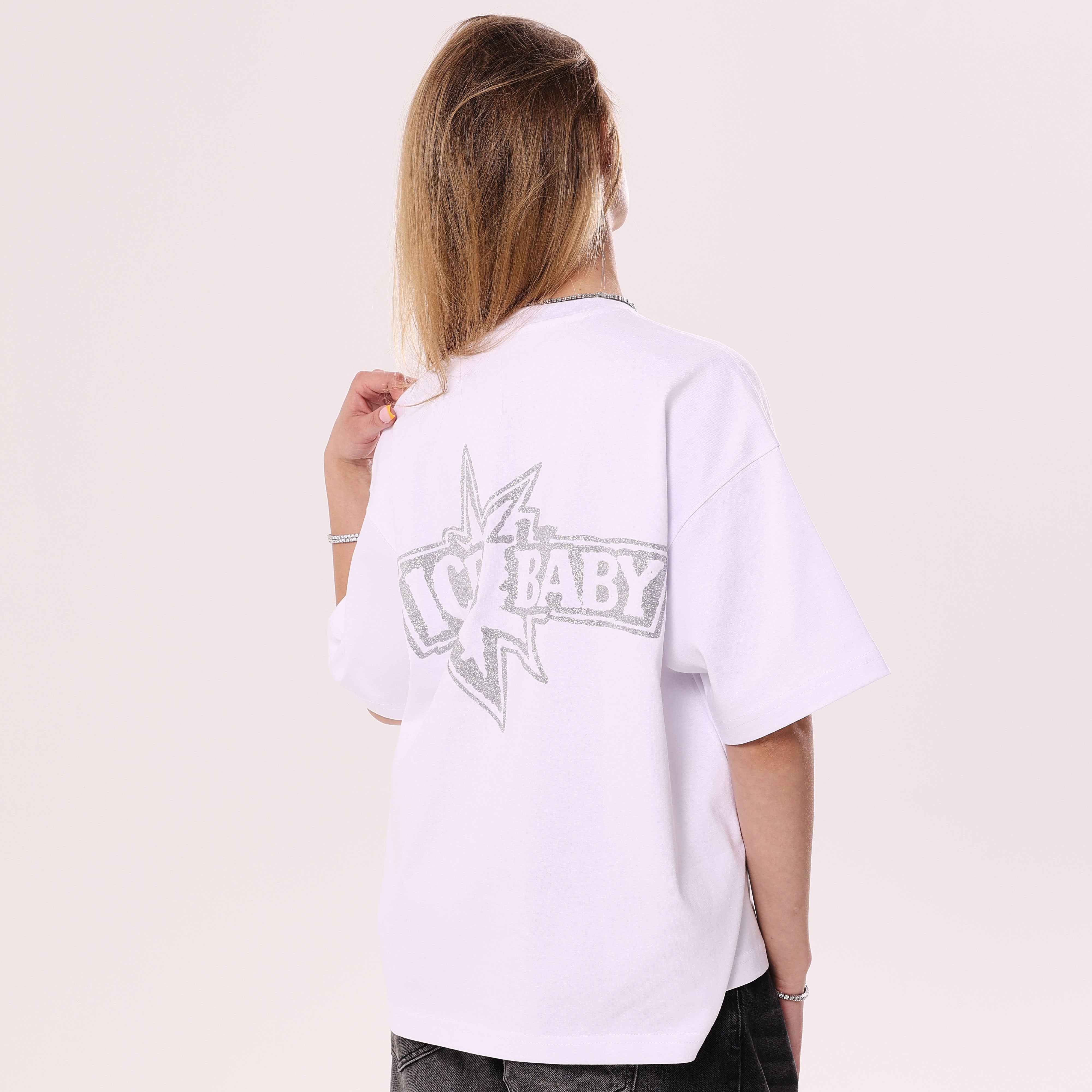 Koszulka ICE BABY Crystal Biała Boxy Fit