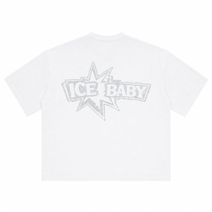 Koszulka ICE BABY Crystal Biała Boxy Fit
