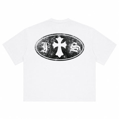 Koszulka IS Gothic Cross Biała Boxy Fit