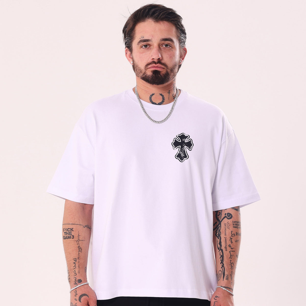 Koszulka IS Gothic Cross Biała Boxy Fit