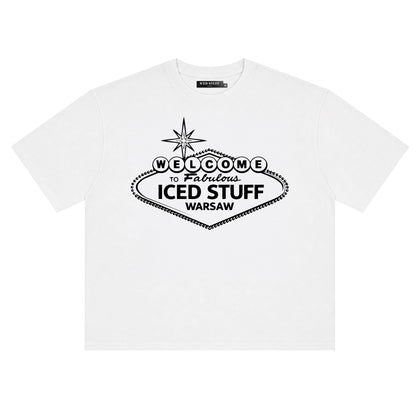 Koszulka Welcome to ICED STUFF Biała Boxy Fit