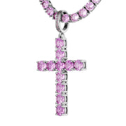 PINK DIAMOND CROSS BIAŁE ZŁOTO