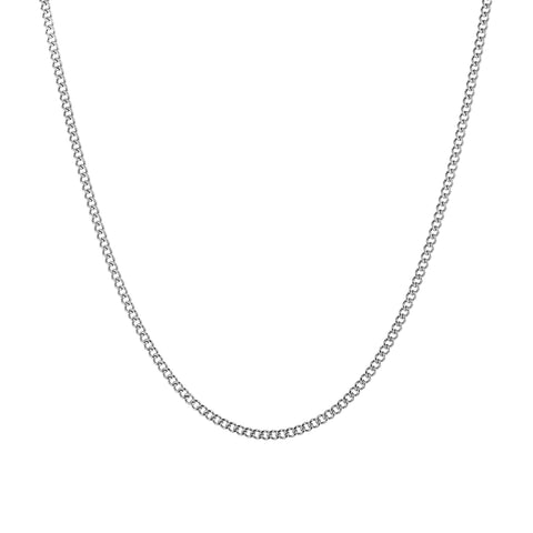 Łańcuch Curb Cuban Link 2mm Białe Złoto