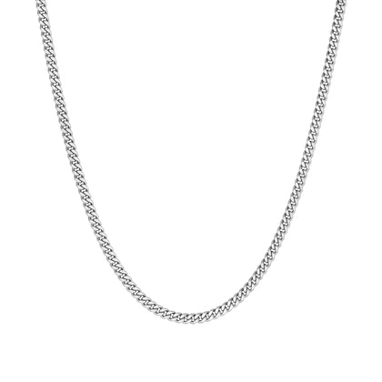 Łańcuch Curb Cuban Link 5mm Raw Białe Złoto