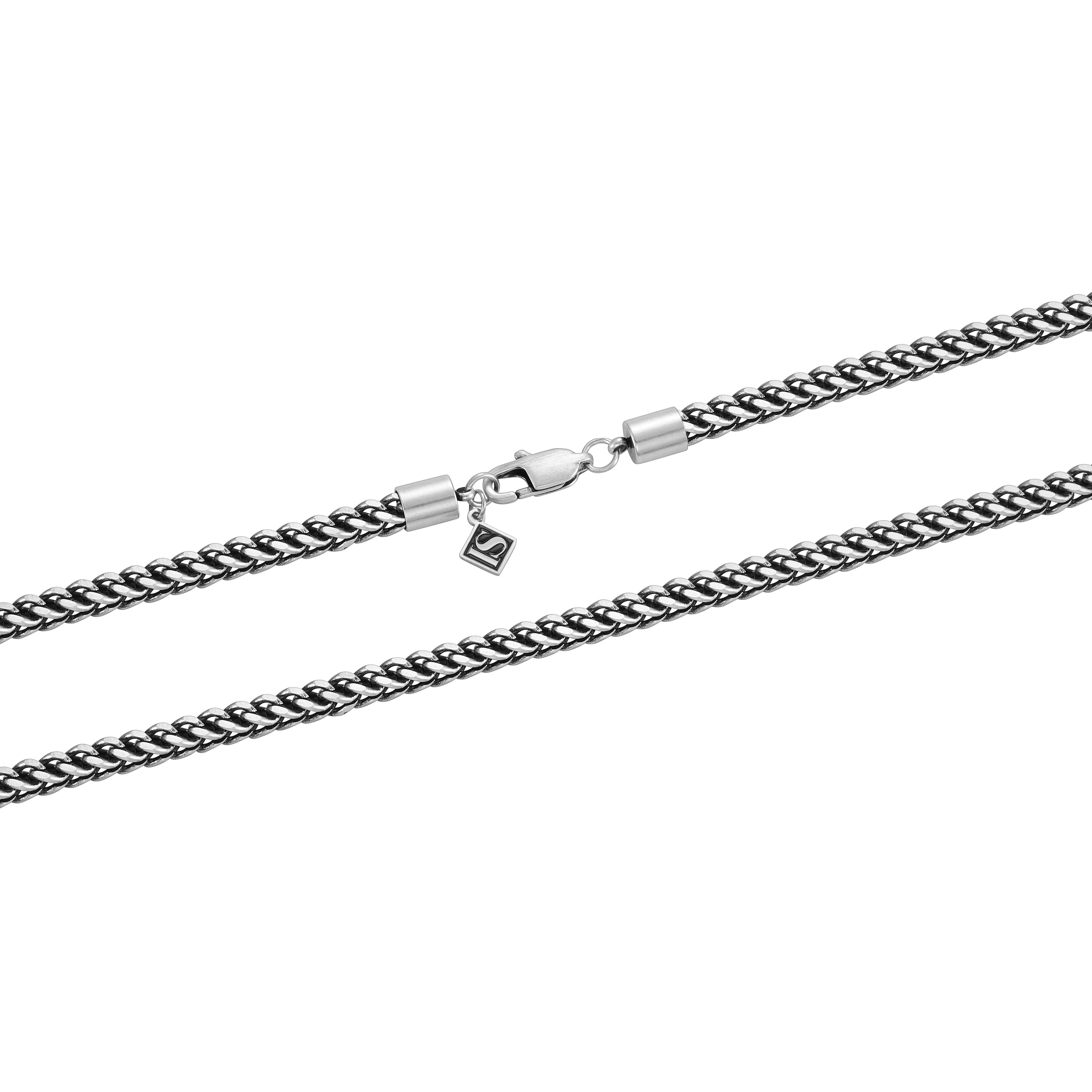 Łańcuch Franco 4mm Raw Białe Złoto