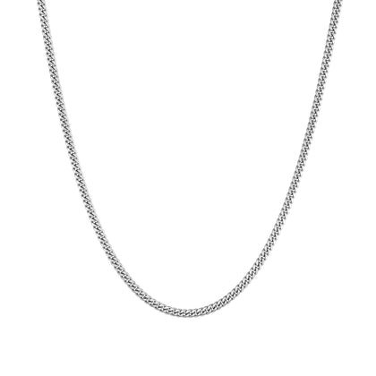 Łańcuch Miami Cuban Link 4mm Raw Białe Złoto