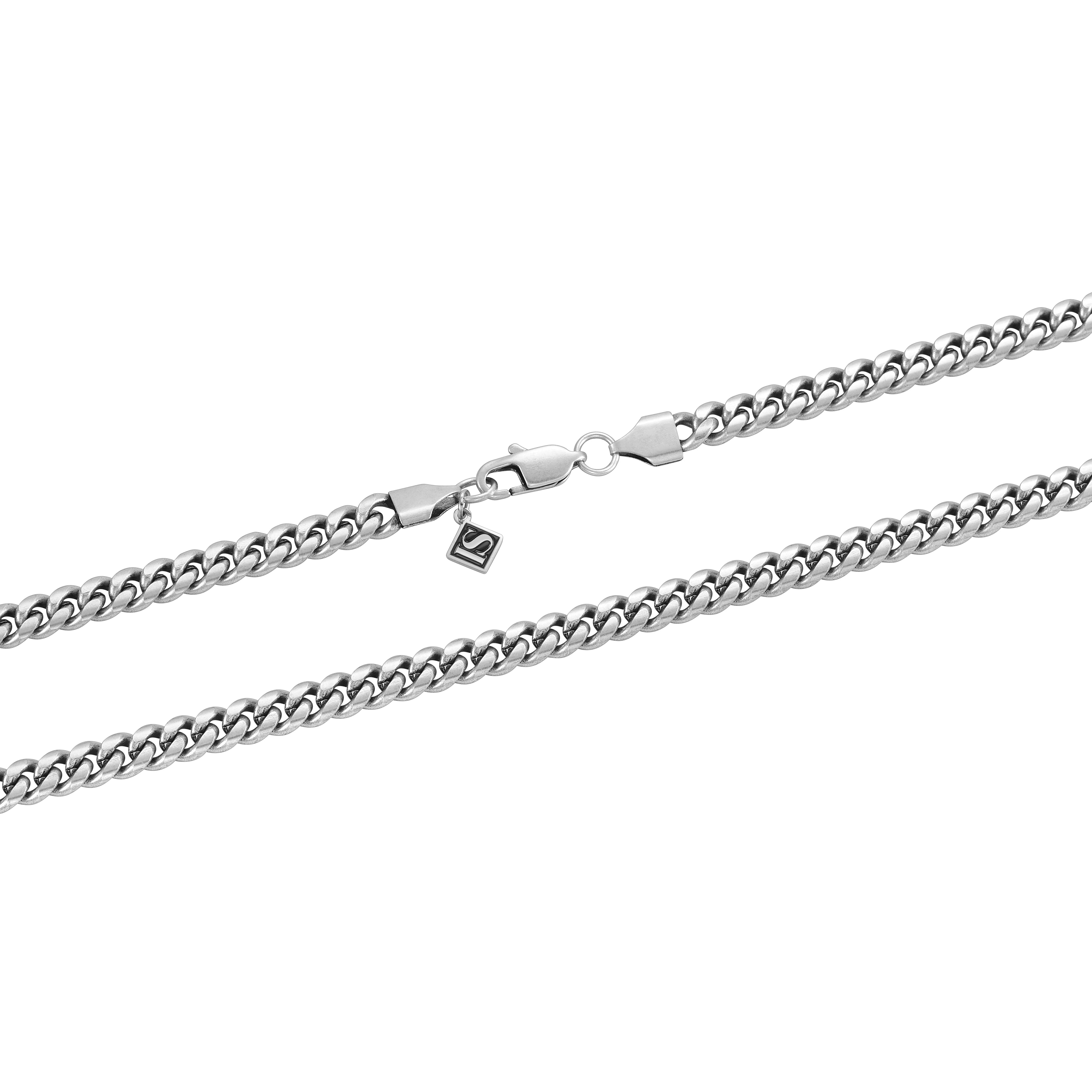 Łańcuch Miami Cuban Link 6mm Raw Białe Złoto