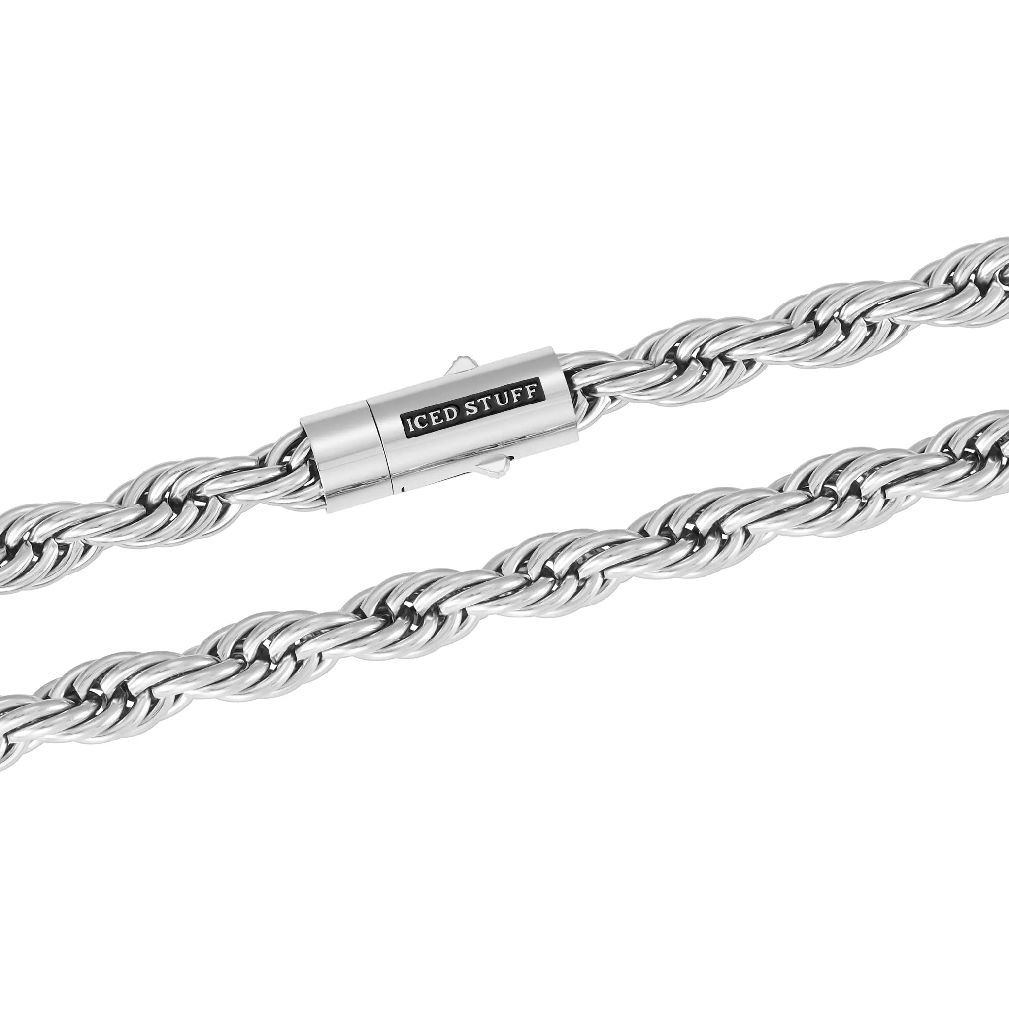 Łańcuch Rope 10mm Białe Złoto