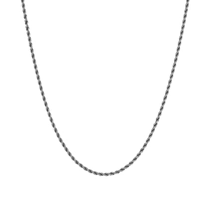 Łańcuch Rope 3mm Raw Białe Złoto