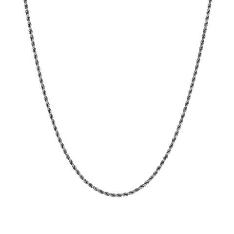 Łańcuch Rope 3mm Raw Białe Złoto