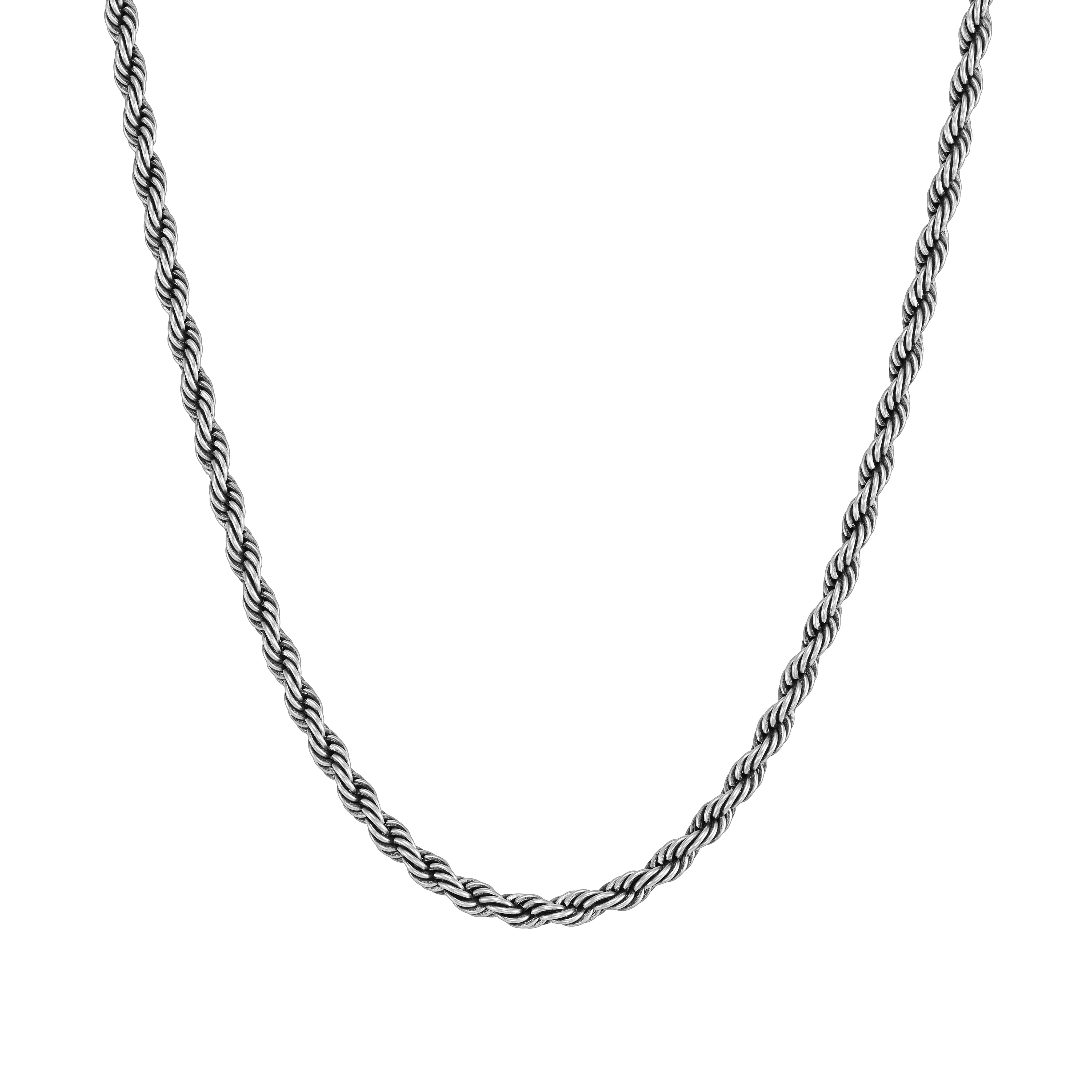 Łańcuch Rope 6mm Raw Białe Złoto