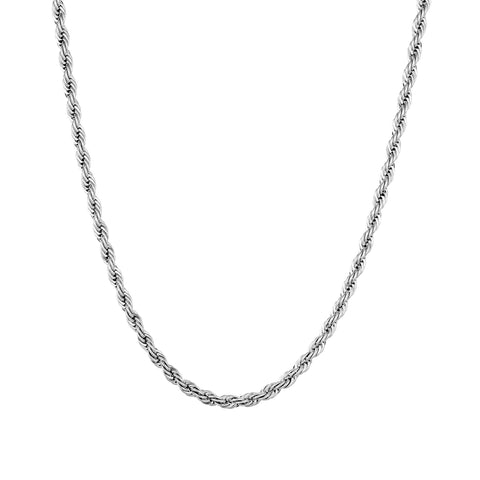 Łańcuch Rope 3mm Białe Złoto