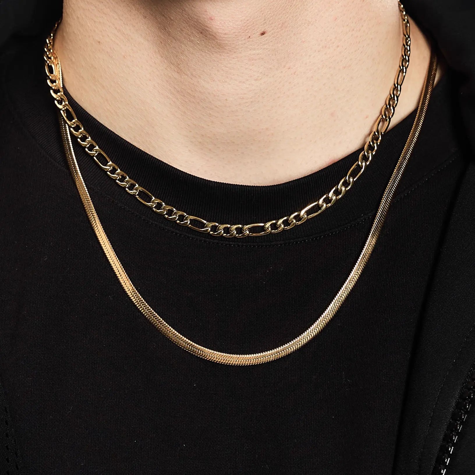 Łańcuch Flat Snake 4mm Żmijka Złoto