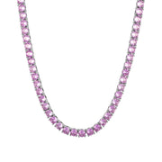 PINK TENNIS CHAIN 4MM BIAŁE ZŁOTO