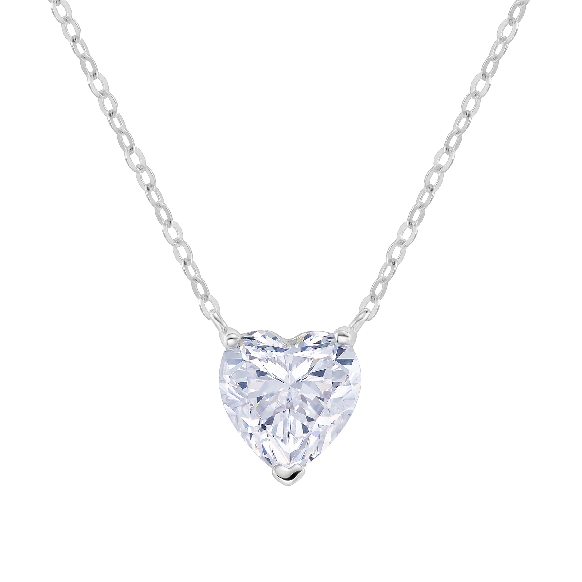 Naszyjnik Crystal Heart White Białe Złoto S925