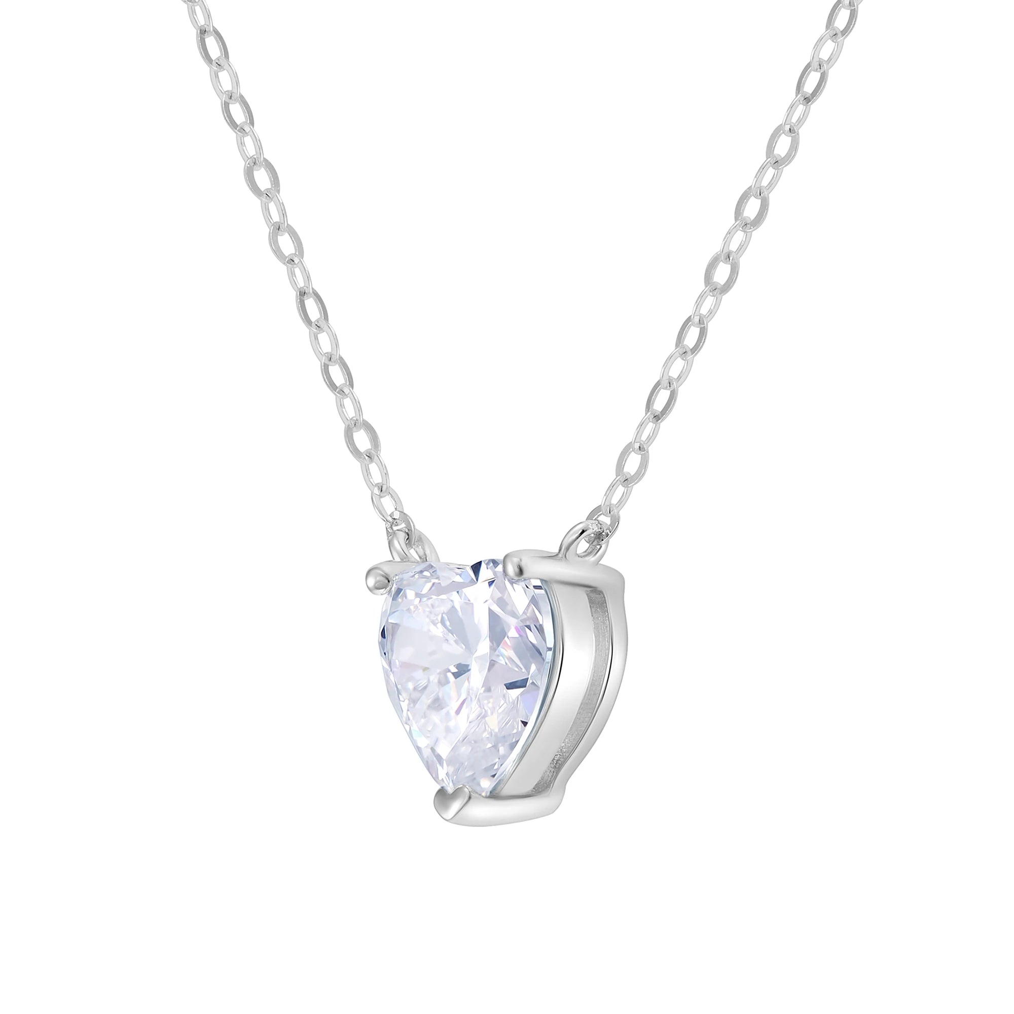Naszyjnik Crystal Heart White Białe Złoto S925