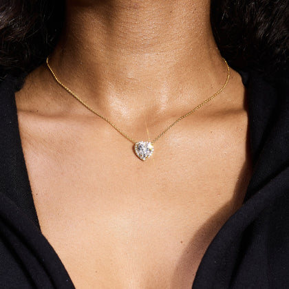 Naszyjnik Heart Gem White Złoto S925