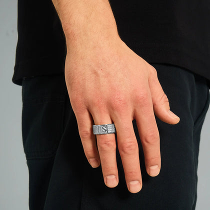 Pierścień Band Diamond IS S925 Białe Złoto