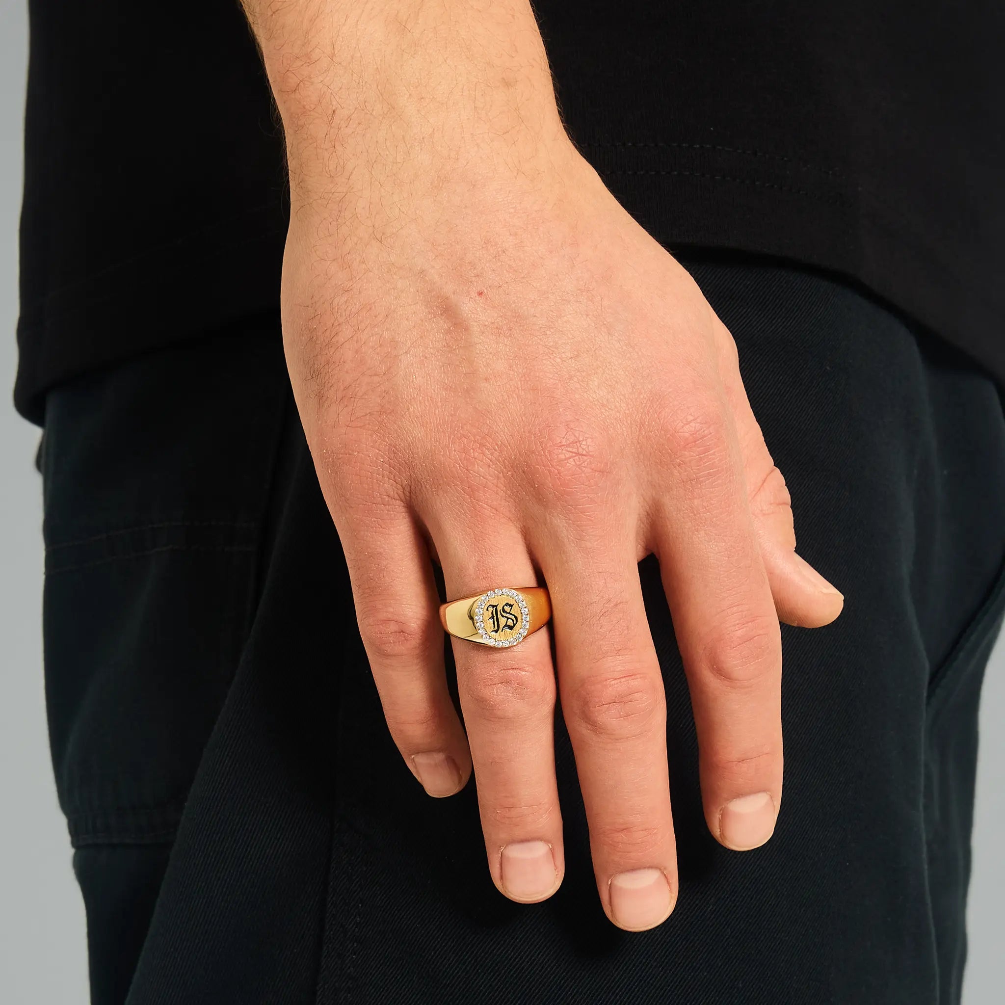 Pierścień Diamond IS Gothic S925 Białe Złoto