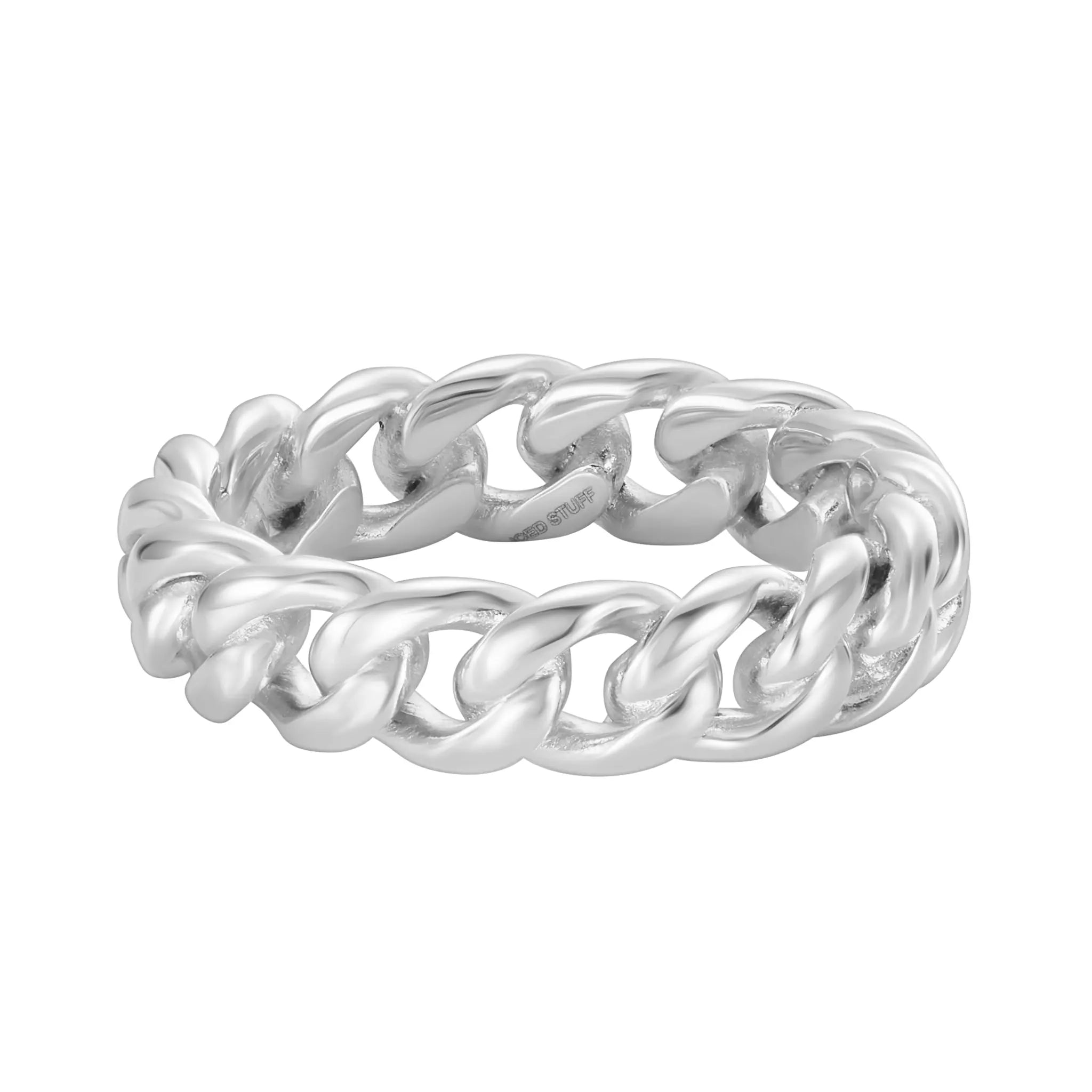 Pierścień Miami Cuban 5mm Białe Złoto