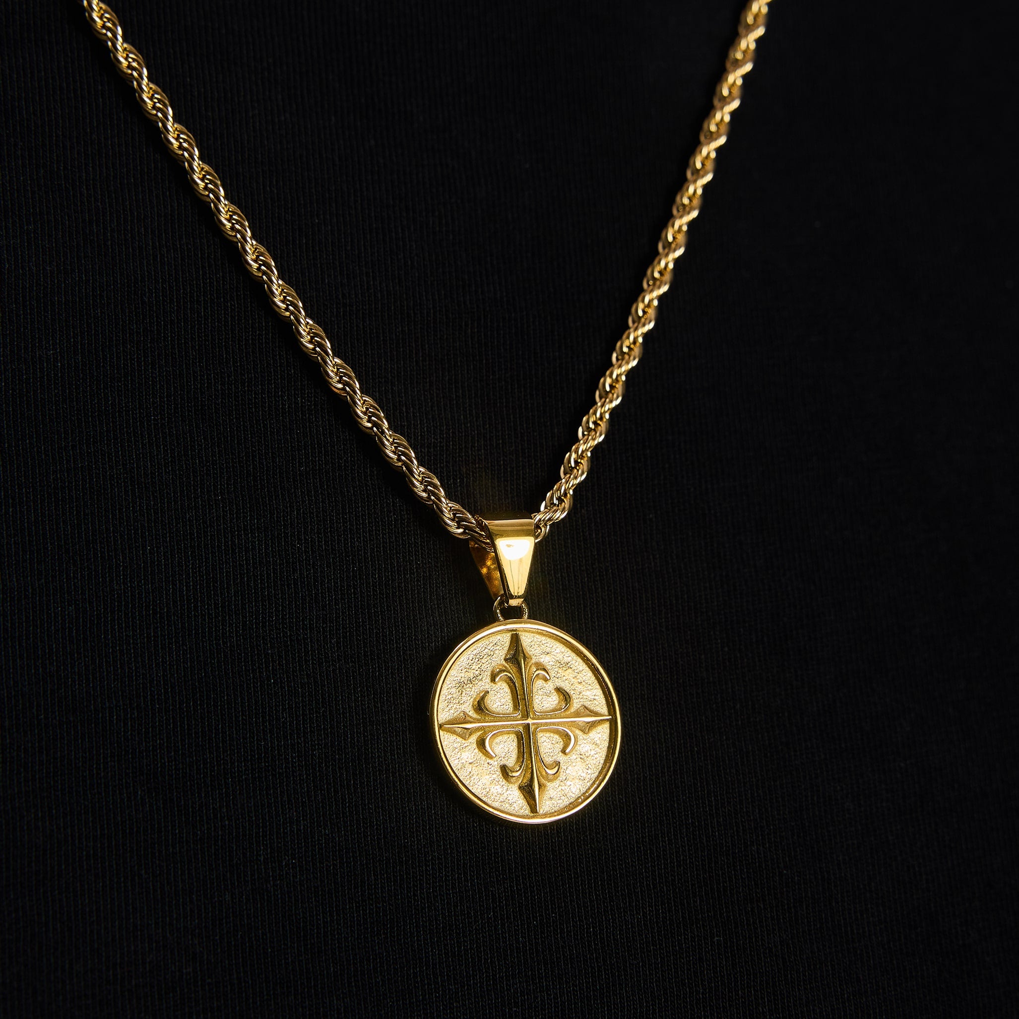 Zawieszka Cross Coin Złoto