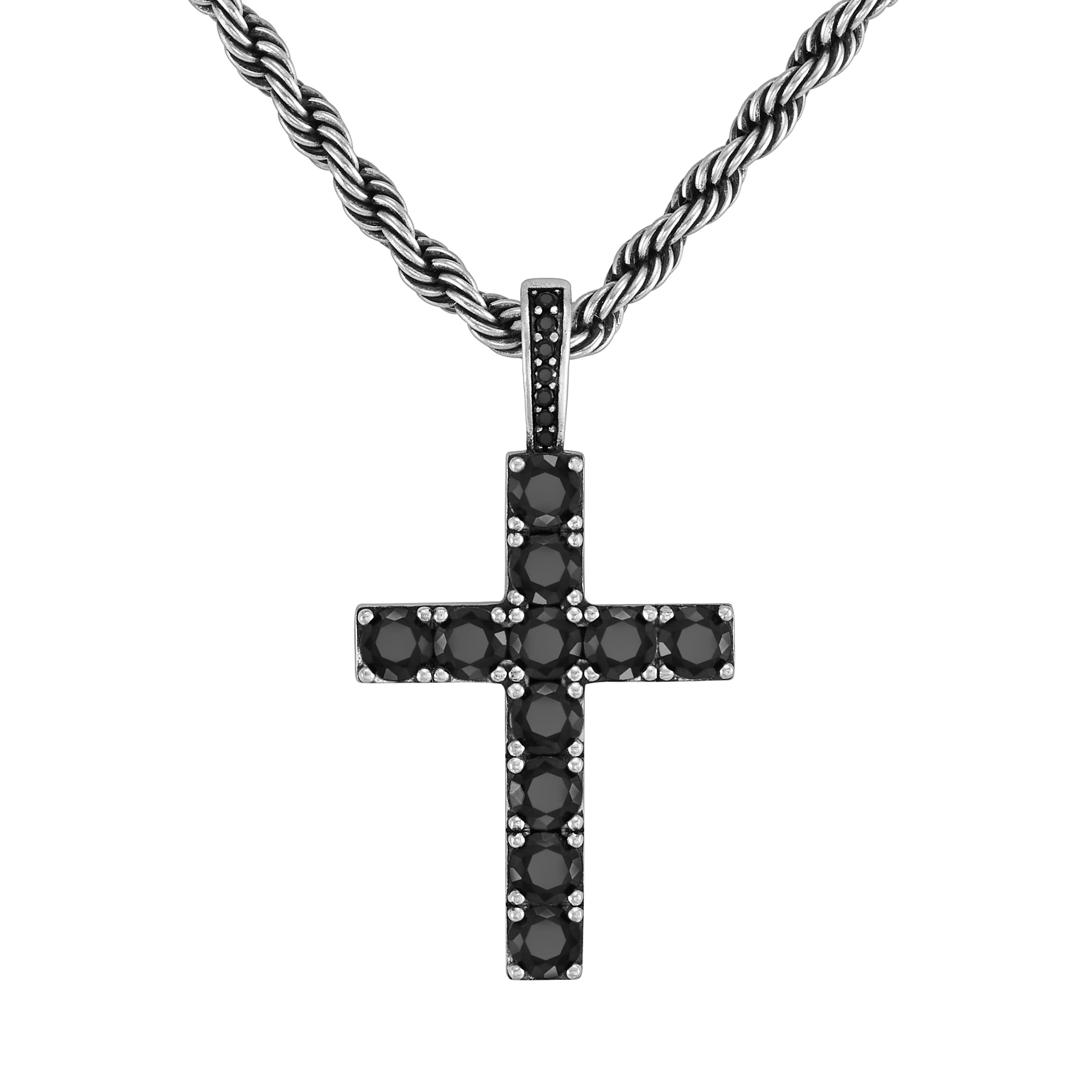 Zawieszka Diamond Cross Raw Białe Złoto