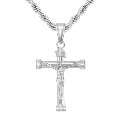Zawieszka Diamond Crucifix Białe Złoto