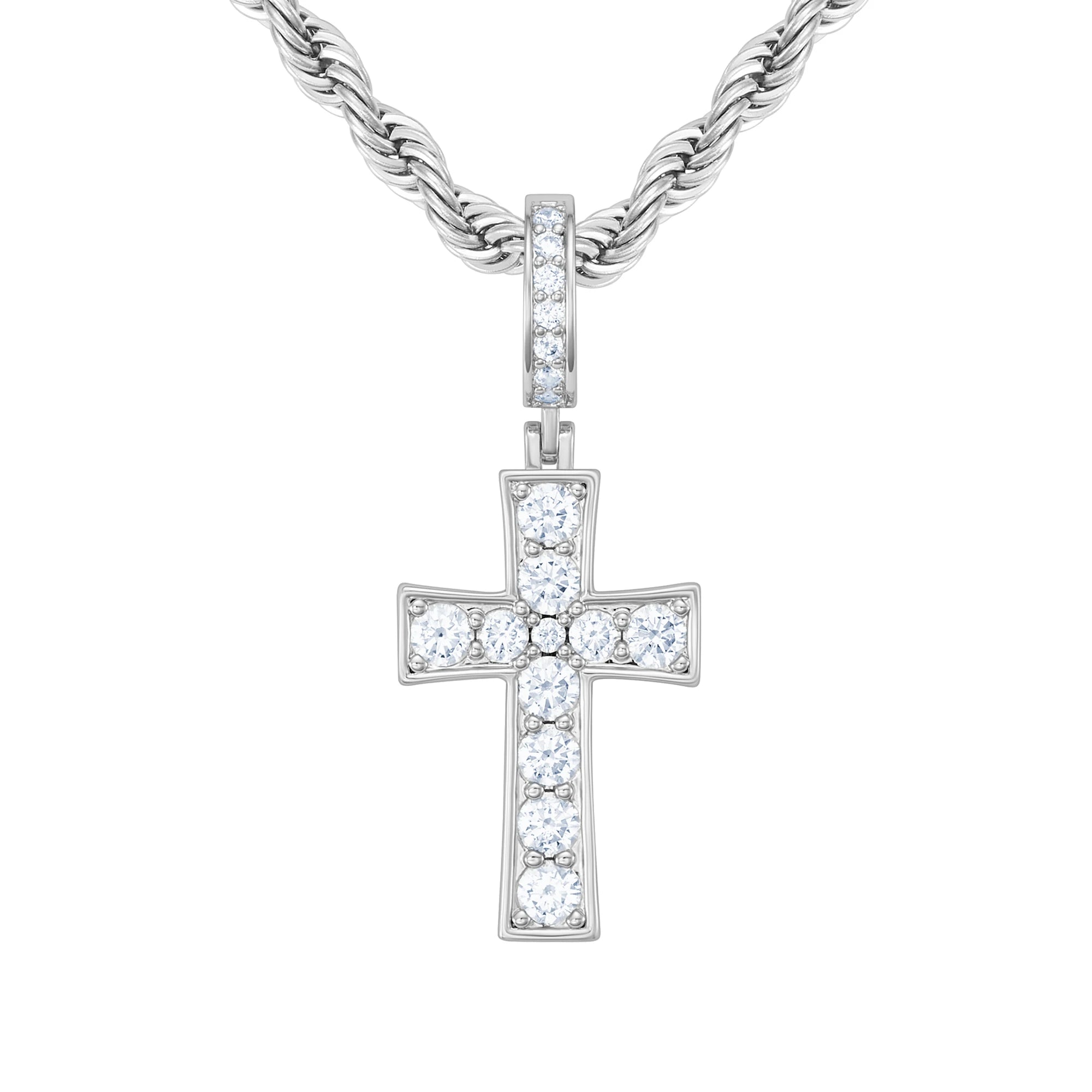 Zawieszka Diamond Gem Cross Białe Złoto