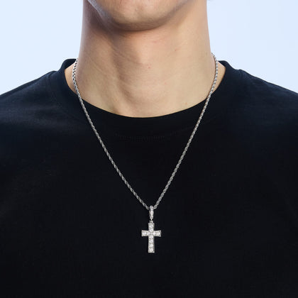 Zawieszka Diamond Gem Cross Białe Złoto