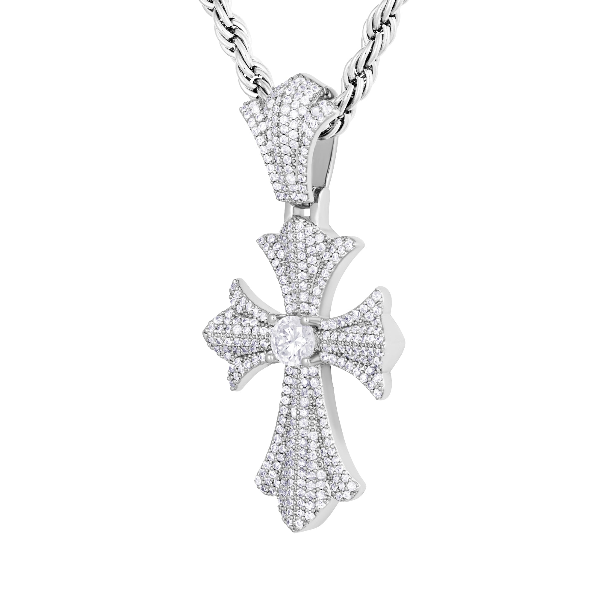 Zawieszka Diamond Reborn Cross Białe Złoto