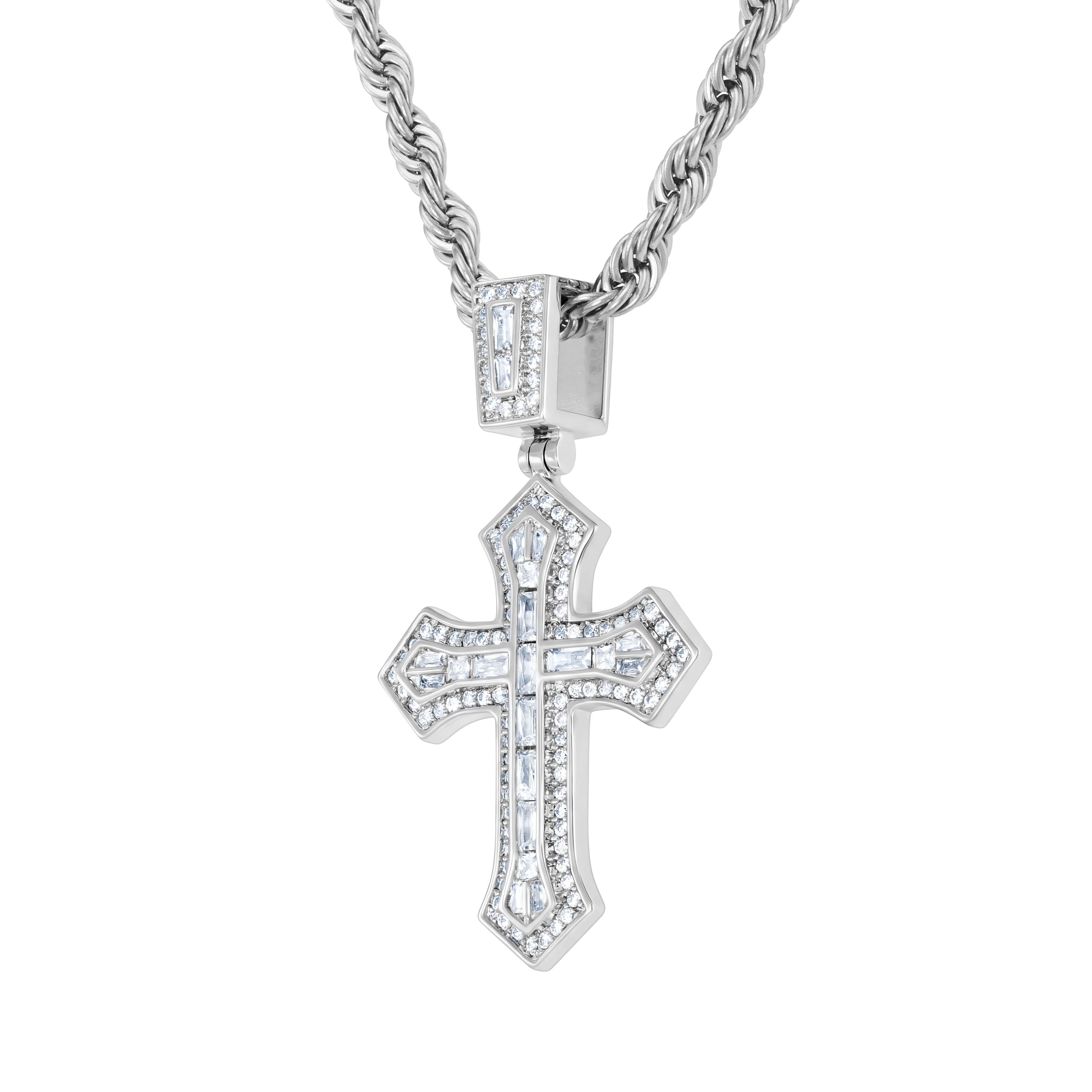 Zawieszka Micro 2Pac Cross Białe Złoto
