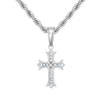 Zawieszka Micro Sharp Cross Białe Złoto