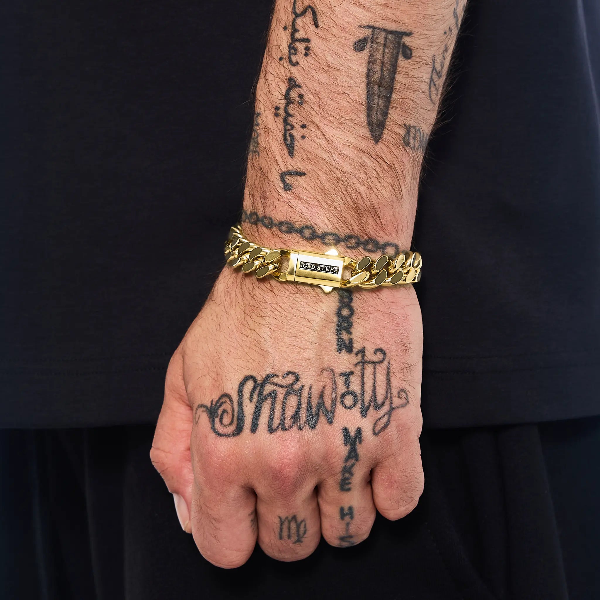 Bransoletka Premium Curb Cuban Link 12mm Złoto