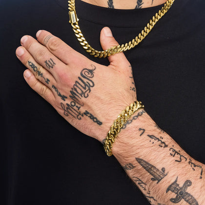 Bransoletka Premium Curb Cuban Link 12mm Złoto