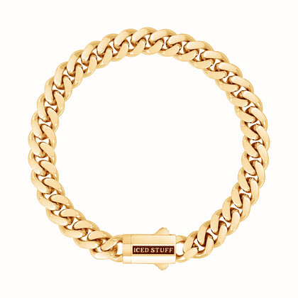 Bransoletka Premium Curb Cuban Link 8mm Złoto