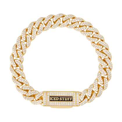 Bransoletka Premium Diamond Cuban Link 10mm Złoto