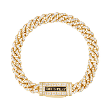 Bransoletka Premium Diamond Cuban Link 8mm Złoto