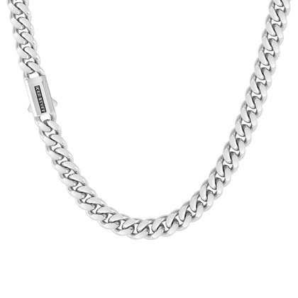 Łańcuch Premium Curb Cuban Link 10mm Białe Złoto