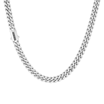 Łańcuch Premium Curb Cuban Link 8mm Białe Złoto